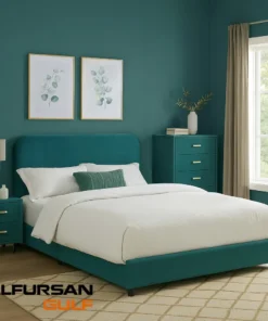 Alternative view of سرير مخملي عصري